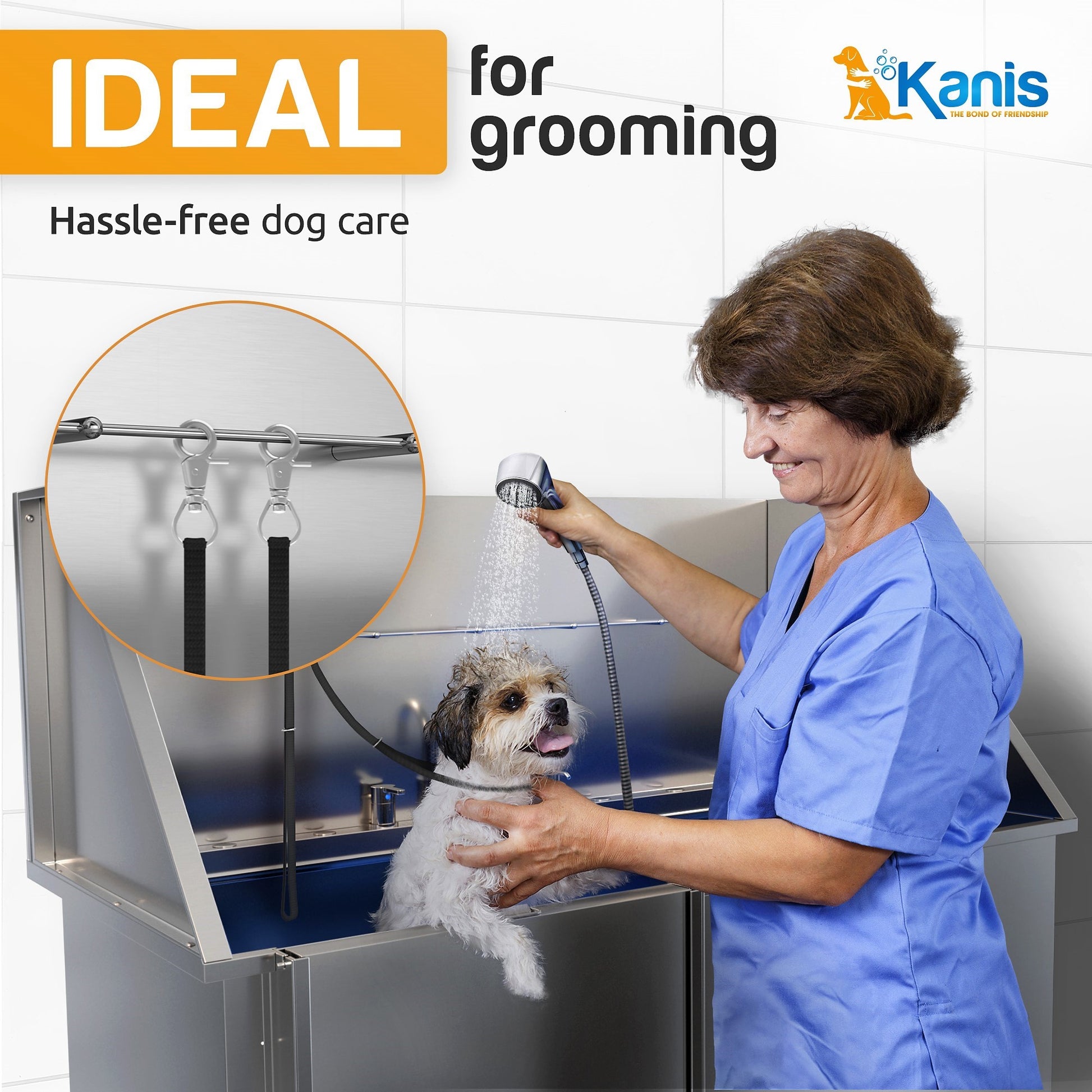 KANIS 50 Professional Stainless Steel Dog Bathing Station - Dog Groom