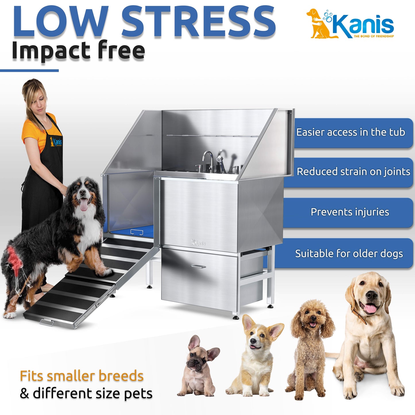 KANIS - Professional Stainless Steel Dog Bathing Station