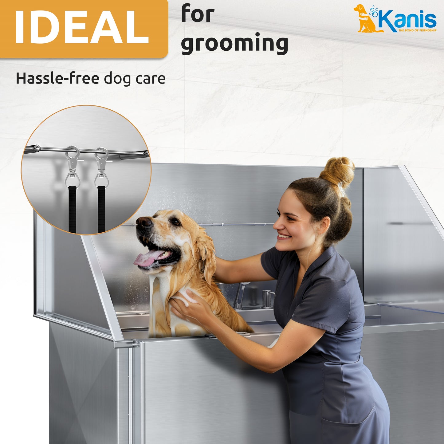 KANIS - Professional Stainless Steel Dog Bathing Station